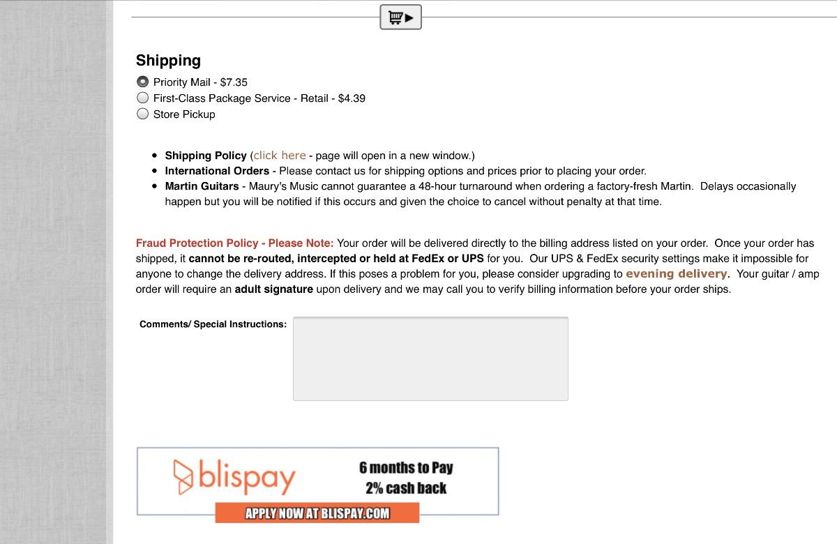 We must ship to your billing address