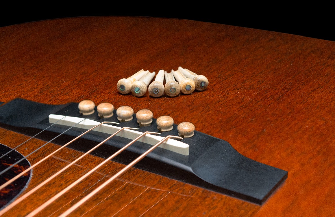 LYWS 6pcs Acoustic Guitar Bridge Pins Rosewood w/pearl Shell Dot 